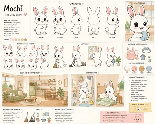 Prompt: the cozy cleaning bunny