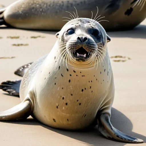 Prompt: a photo of a seal clapping
