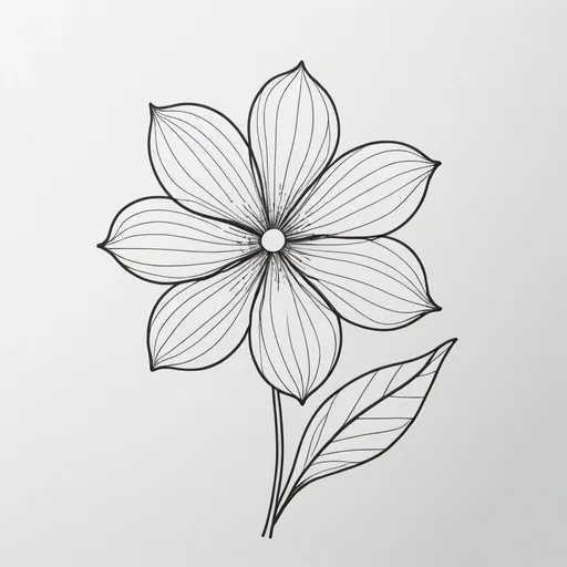 Prompt: draw minimalist line art flower
