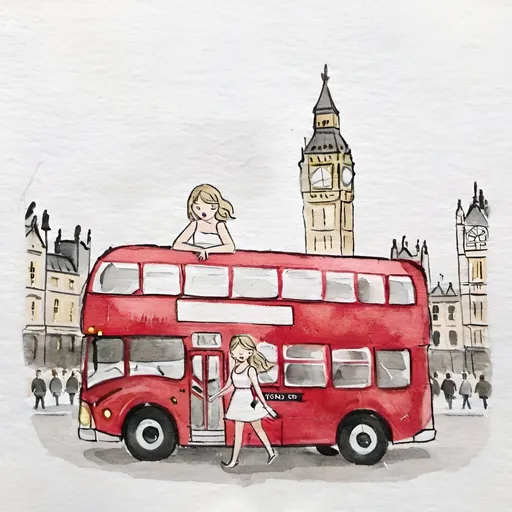 Prompt: Taylor Swift on A London bus