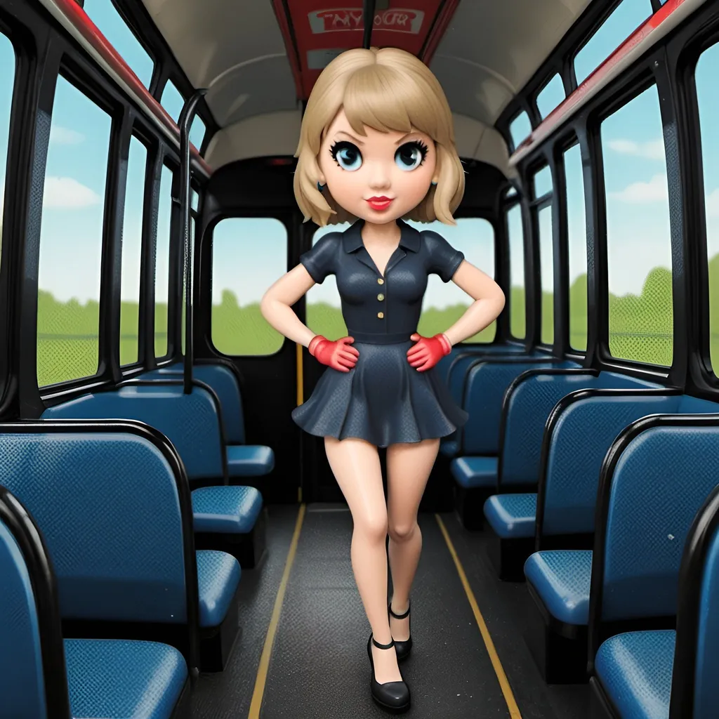 Prompt: Taylor Swift on A London bus