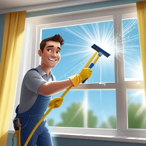 Prompt: Title: Window Cleaning Business - Clear View Solutions

[Opening Scene: Bright morning, a window cleaner wiping a large glass window, making it sparkle.]

Narrator (VO):
Tired of looking through dirty, streaky windows? Let Clear View Solutions give you a crystal-clear view of the world outside!

[Cut to: Happy homeowner smiling as sunlight pours through clean windows.]

Narrator (VO):
Our professional window cleaning service caters to homes, businesses, and high-rise buildings. From skylights to storefronts, we’ve got you covered.

[Cut to: A crew working on a tall office building using ropes and professional equipment.]

Narrator (VO):
At Clear View Solutions, safety and efficiency are our top priorities. With our trained and insured team, no job is too big or too small.

[Cut to: A technician explaining services to a homeowner.]

Technician:
We use eco-friendly products that are tough on grime but gentle on your windows—and safe for your family and pets.

[Cut to: Before and after shot of a storefront window being cleaned.]

Narrator (VO):
Your windows are the face of your property—why not make the best first impression? Book your cleaning today and see the world through a cleaner lens!

[Cut to: Company logo and contact details.]

Narrator (VO):
Call Clear View Solutions now at 555-1234 or visit us online at clearviewsolutions.com for a free estimate. Let the light in!

[End Scene: Bright, clear window with sunlight streaming through.]

Narrator (VO):
Clear View Solutions—your window to a cleaner world.