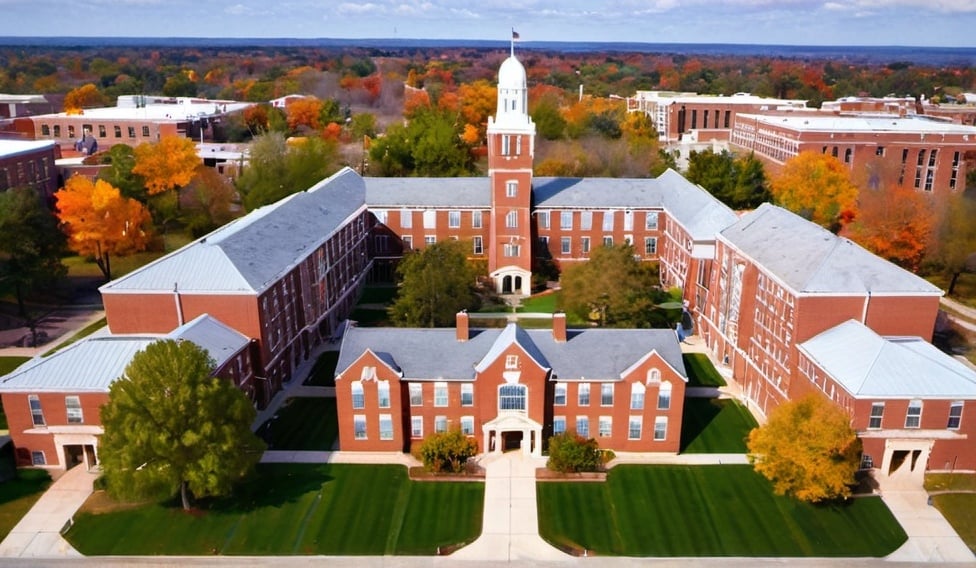 Prompt: a generic image of what a US college university looks like
