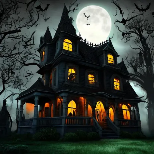 Prompt: spooky house