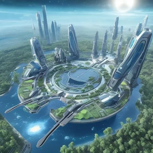 Prompt: Create a futuristic utopia 