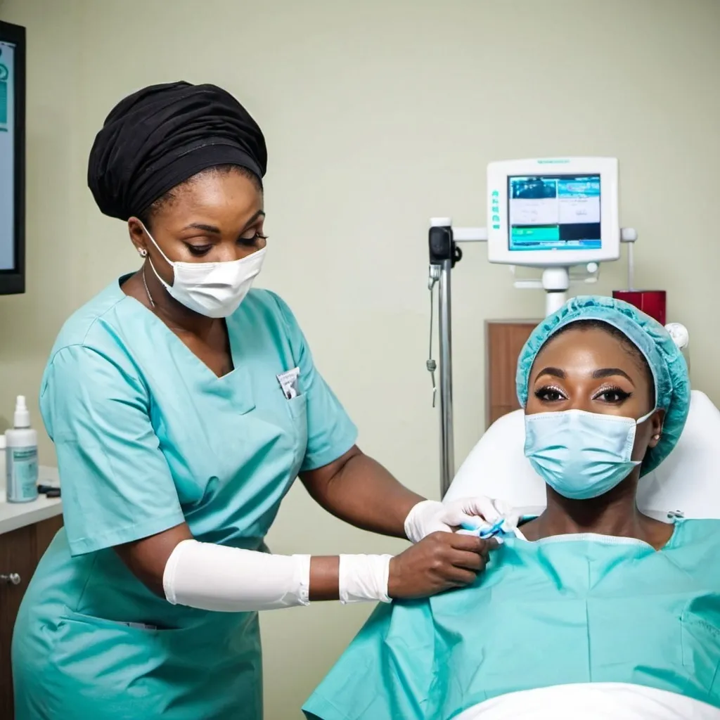 Prompt: A cosmetic hospital in Nigeria