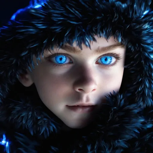 Prompt: A beautiful boy, bokeha close up of a child with blue eyes, 5 0 0 px models, who is born from the sea, amazement, photo render, eye-candy, boy there is a young child with blue eyes staring at something, beautiful huge eyes, blue shining eyes, beautiful blue glowing eyes, amazing eyes, beautiful light big eyes, mesmerizing blue eyes, glowing blue eyes, big blue eyes, blue piercing eyes, blue glowing eyes, intense blue eyes, luminescent blue eyes, striking azure eyes, big beautiful blue eyes