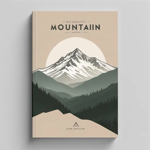 Prompt: basic easthetic mountain book cover with neutral colors
