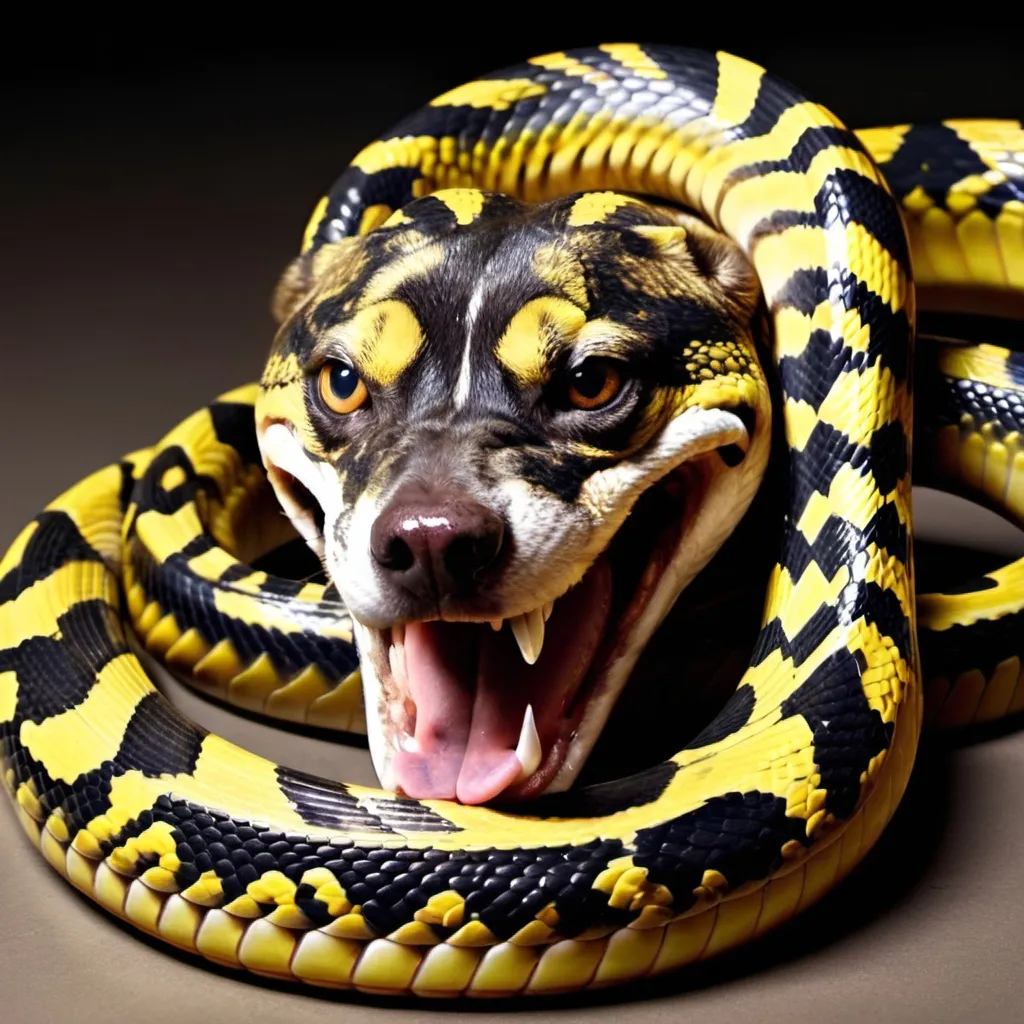 Prompt: snake with dog head