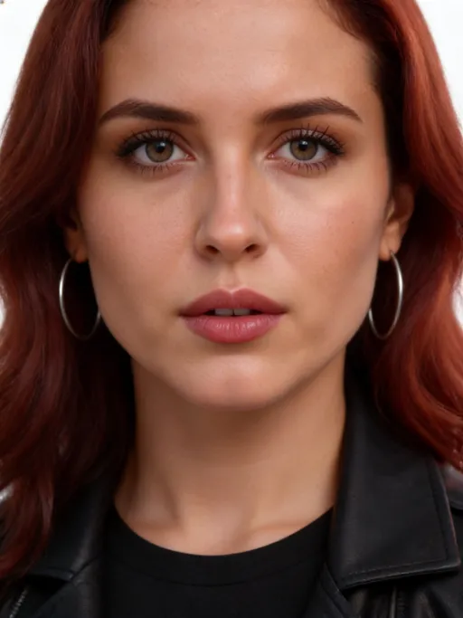 Prompt: The images Image1 represent the character. the character's clothing is Image2. 生成角色头部特写视图。保持自然表情,正视镜头。使用纯白色背景。确保头部完整呈现,符合人体比例。