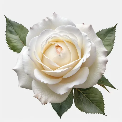 Prompt: watercolour white rose, (single bloom), full shot from top to bottom, png background