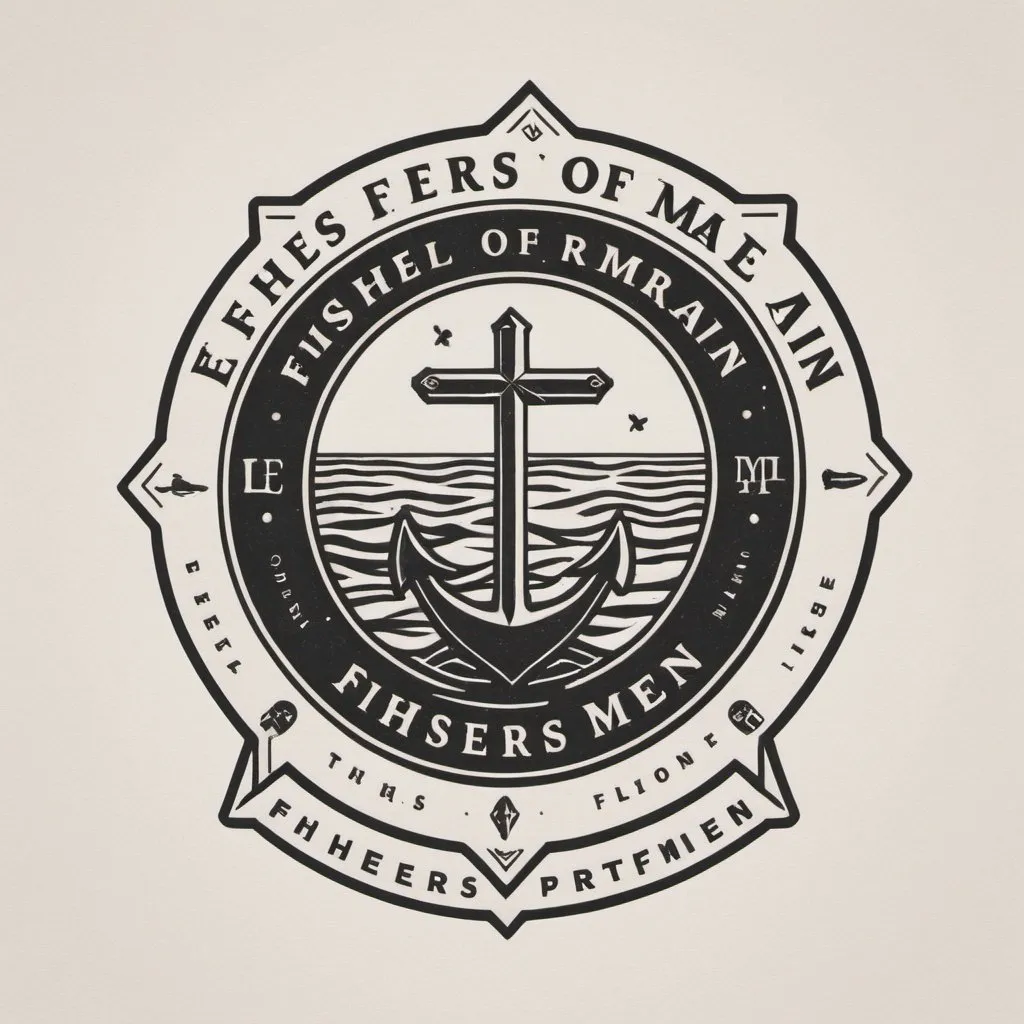 Prompt: a logo for a luxery christian streetwear inspired by this text: fishers of men