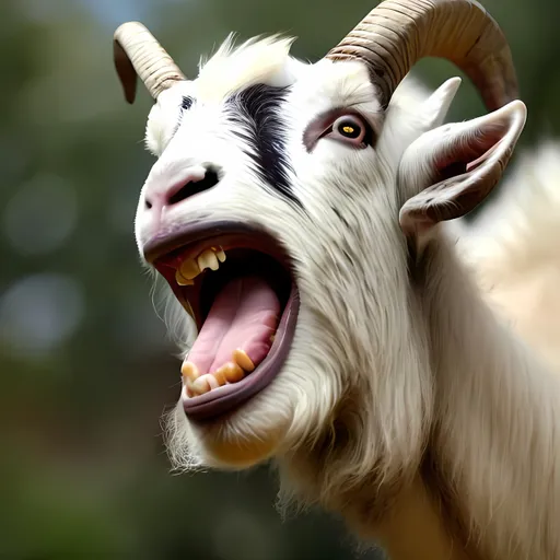 Prompt: a screaming goat

