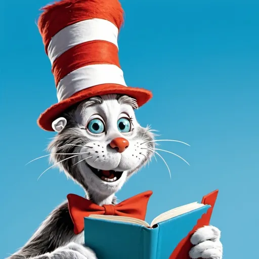 Prompt: create an animated gif image for dr seuss the cat in the hat introduction