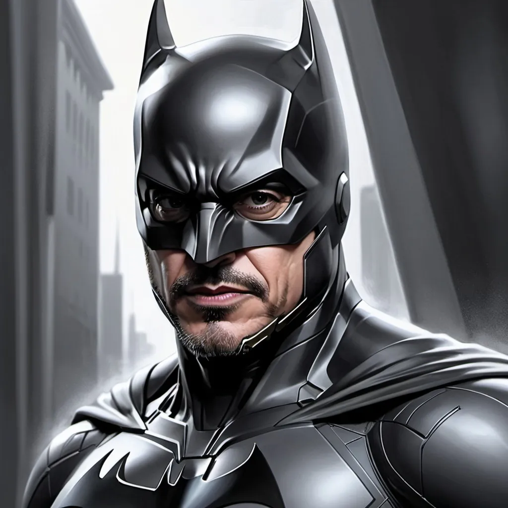 Prompt: Robert Downey JR. as Batman Artgerm, computer art, stanley artgerm lau, a detailed painting