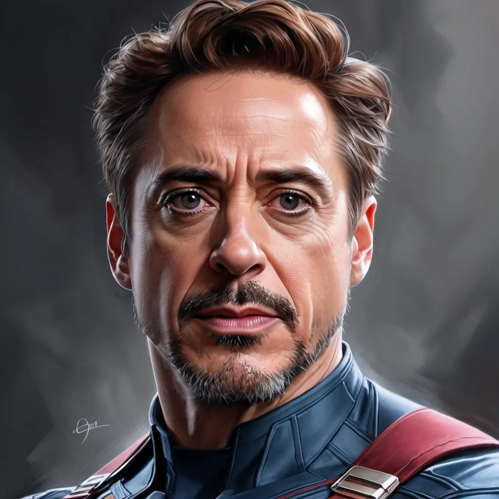 Prompt: Robert Downey Jr. as Captain America Artgerm, computer art, stanley artgerm lau, a detailed painting