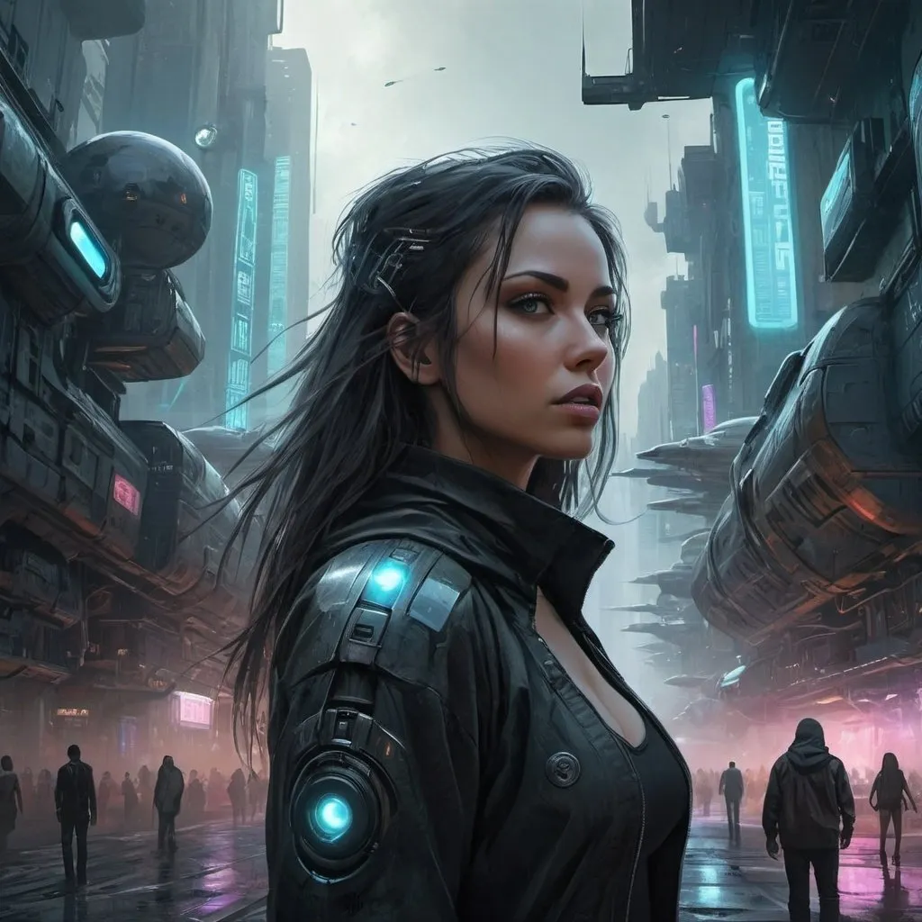 Prompt: a woman in a futuristic city with a sci - fi fi fi fi fi fi fi fi fi fi fi fi fi fi fi fi fi fi fi fi fi fi fi fi fi fi fi fi fi fi fi fi fi fi, Aleksi Briclot, fantasy art, cyberpunk style, cyberpunk art