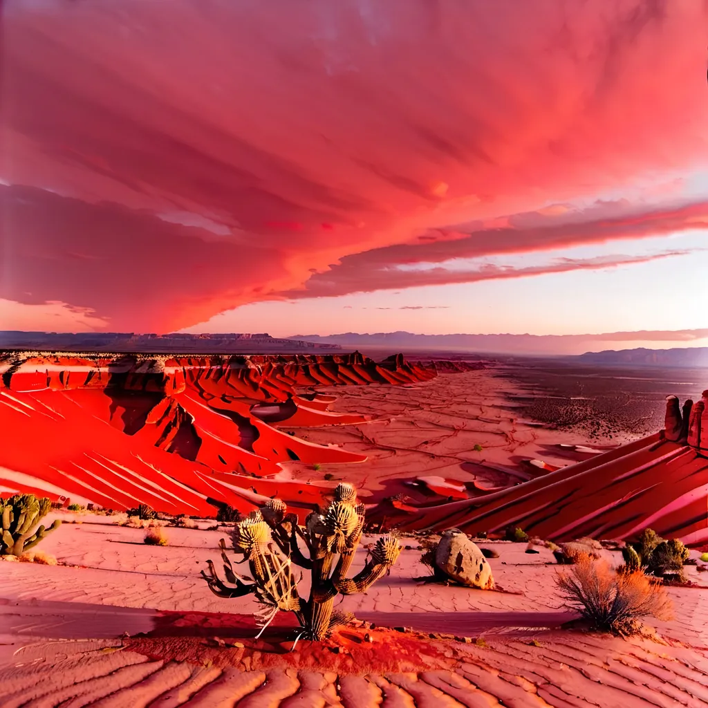 Prompt: Utah desert, red sunset