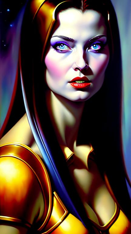 Prompt: airbrushed oil painting (masterpiece :1.4), best quality, fantasy, D&D, character portrait, in the style of Eric Belisle