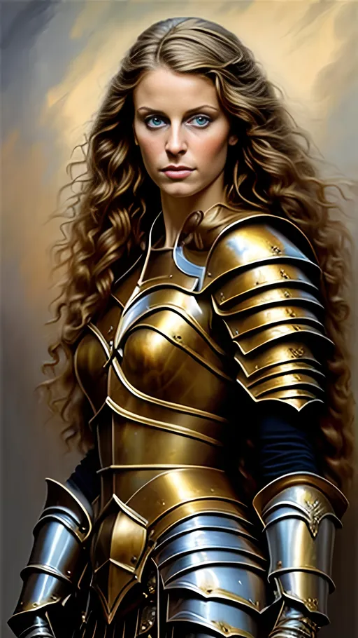 Prompt: airbrushed matte oil painting, masterpiece:1.4, best quality:1.0,
highly detailed, beautiful face, african, medieval fantasy portrait, beautiful young female, paladin, gold plate armor, in the style of Eric Belisle