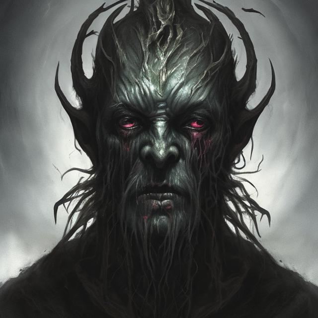 Prompt: fantasy horror portrait of an unknowable dark god