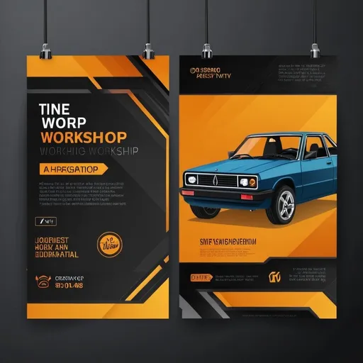 Prompt: Automotive workshop poster background
