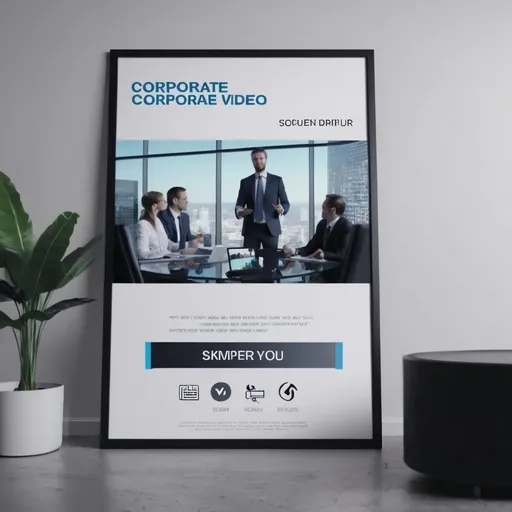 Prompt: realistic corporate video poster