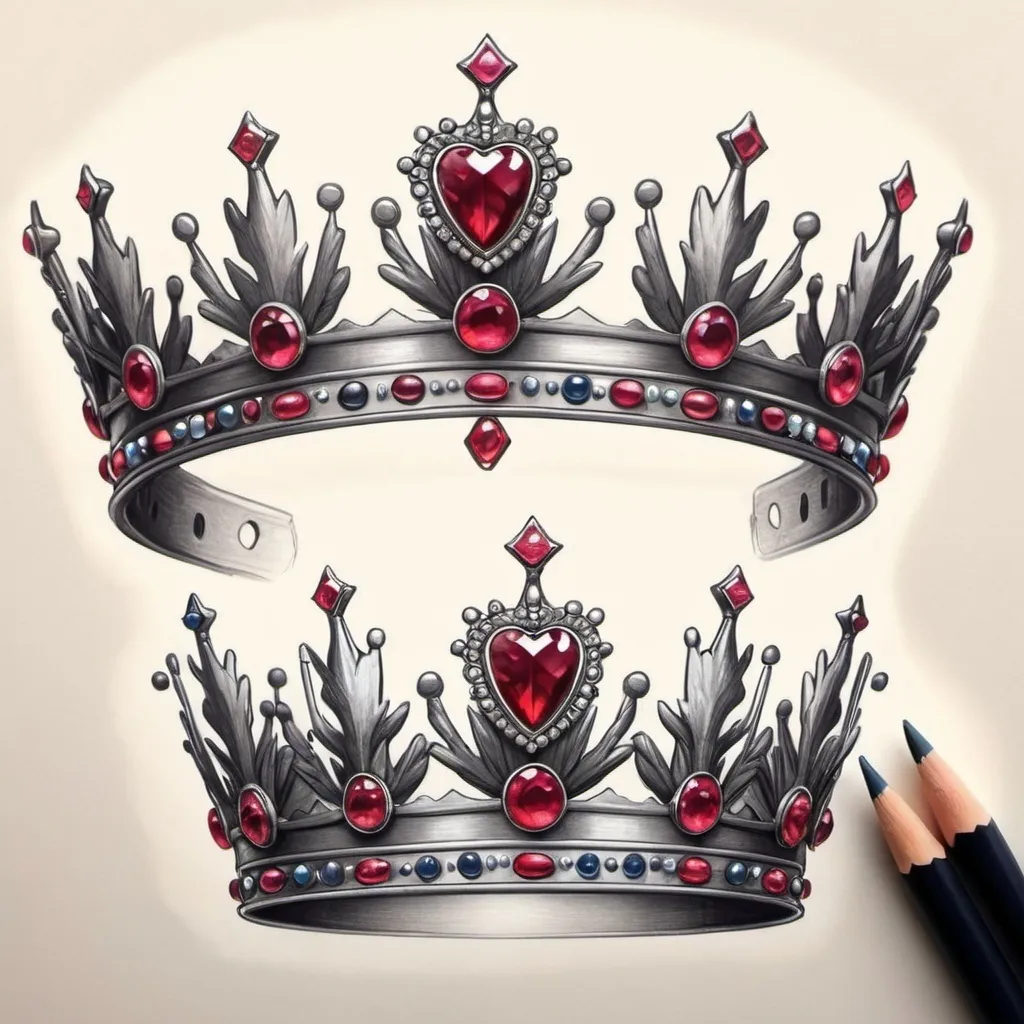 Prompt: realistic drawings of beautiful crowns
