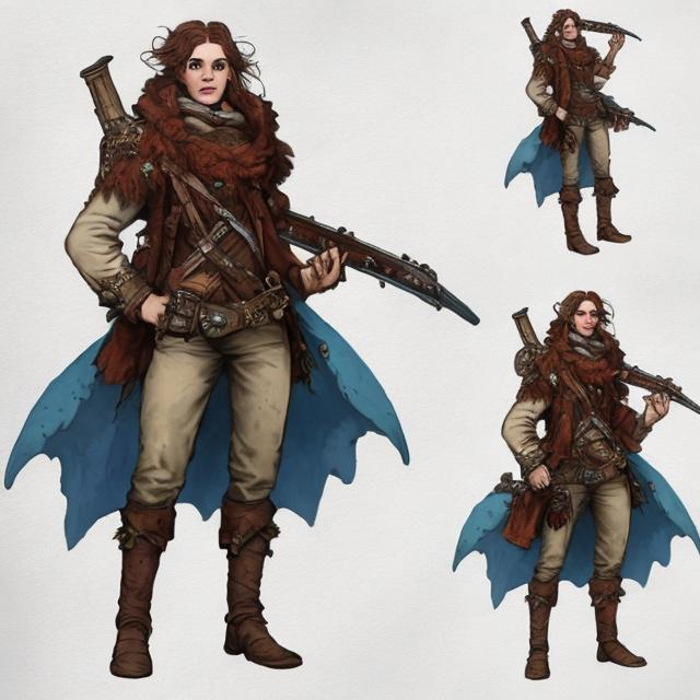 Prompt: Fantasy victorian hunter, with a musket