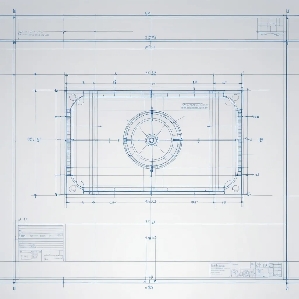 Prompt: Draw a rectangle 1235x705 wit 20mm radius on all corners. Create a blueprint