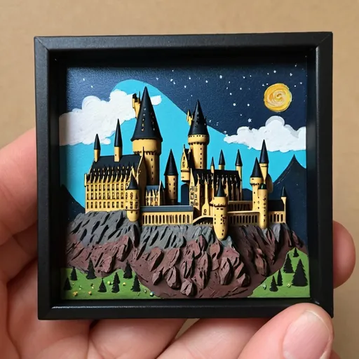 Prompt: hogwarts castle tiny art