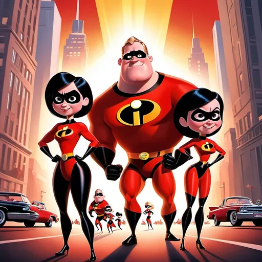 Prompt: incredibles art cartoon type