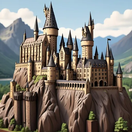 Prompt: hogwarts castle tiny cartoon art