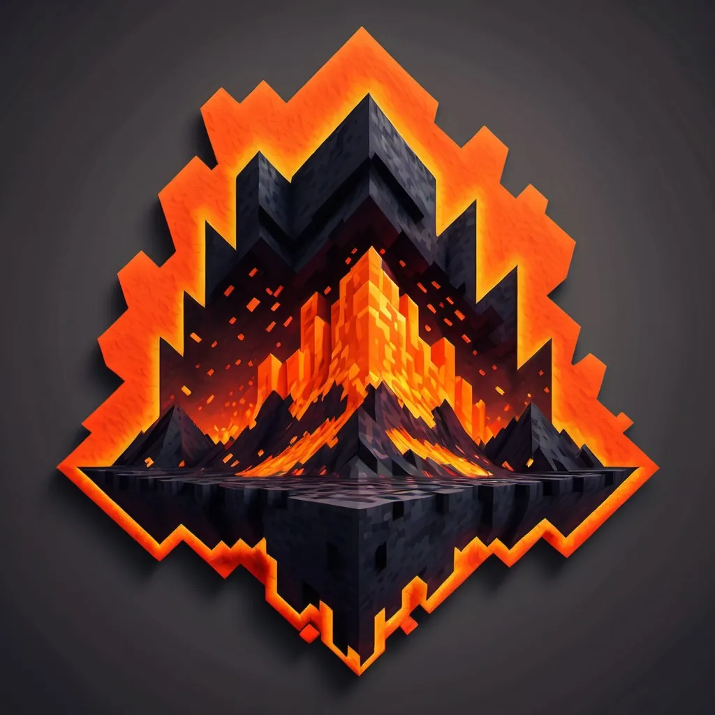 Prompt: make NYQSMP into a logo with a lava minecraft theme background
