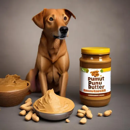 Prompt: create an image of peanut butter for dogs
