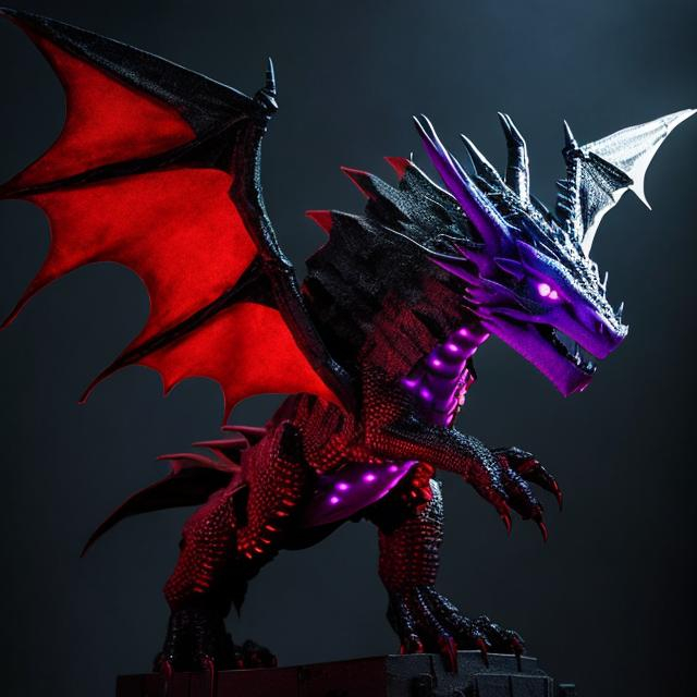 Prompt: The Ender Dragon ( Red and Black and really realistic) 