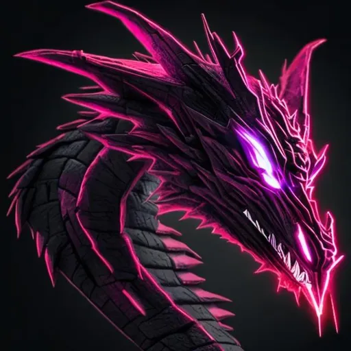 Prompt: The Ender Dragon ( Red and Black and realistic) 