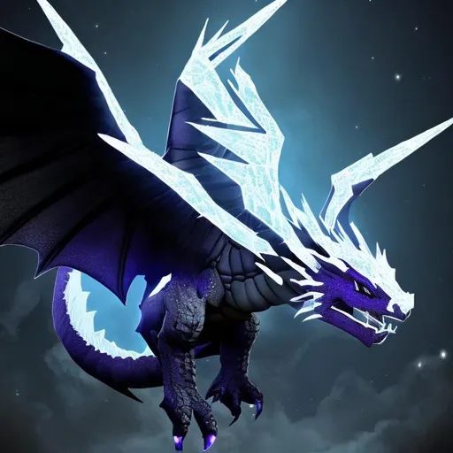 Prompt: The Ender Dragon white and Black 
