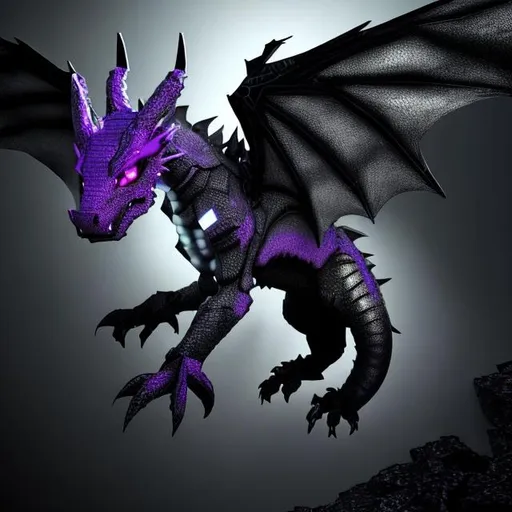 Prompt: The Ender Dragon ( white and Black and really realistic) 