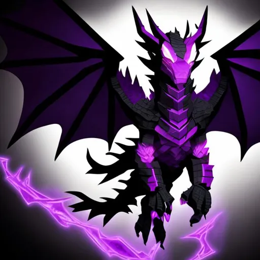 Prompt: The Ender Dragon ( Purple and Black) 