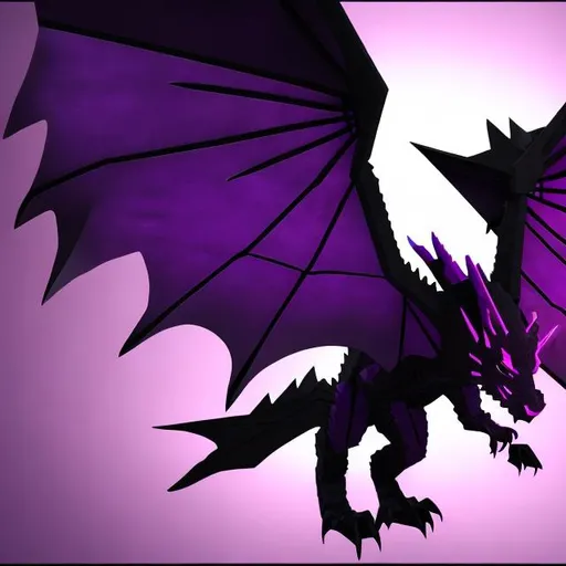 Prompt: The Ender Dragon ( Purple and Black) 