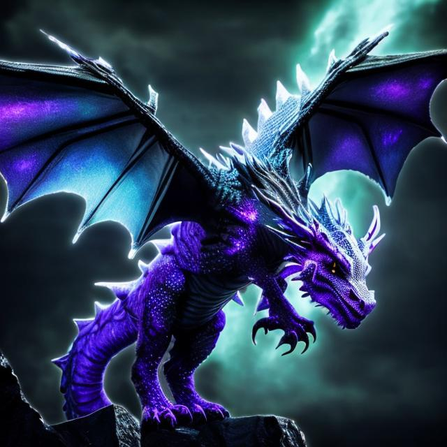 Prompt: The Ender Dragon ( white and Black and really realistic) 