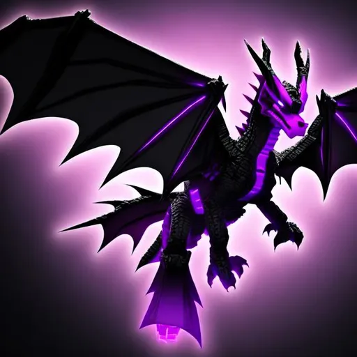 Prompt: The Ender Dragon ( Purple and Black) 