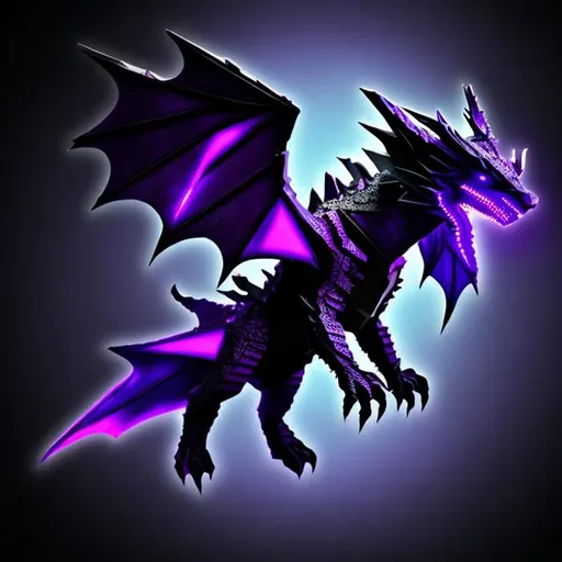 Prompt: The Ender Dragon ( Purple and Black) 