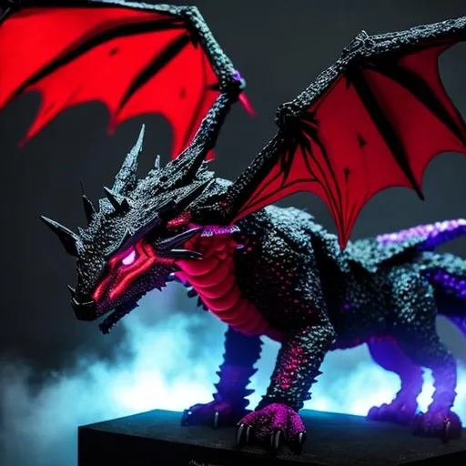 Prompt: The Ender Dragon ( Red and Black and really realistic) 