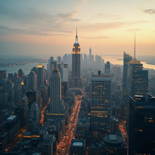 Prompt: Imagine a bustling City from a bird 's view