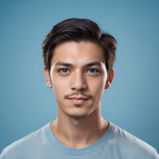 Prompt: My Id photo realistic portrait of {Plane and skyblue background}, centered in frame, facing camera, symmetrical face, ideal human, 85mm lens,f8, photography, ultra details, natural light, light background, photo, Studio lighting, natural lighting,Passport size photo.