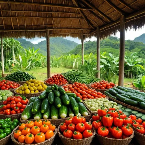 Prompt: brazilian home food culture, vegetables, ecology
