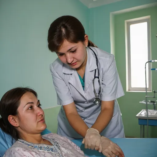 Prompt: uzbekistan health system or health projects in uzbekistan. the photo should be for first page of a book