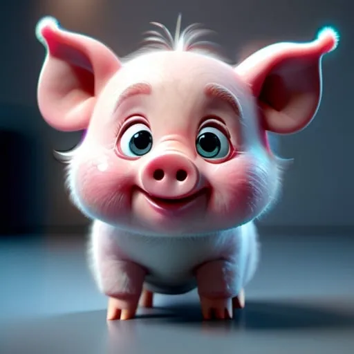 Prompt: 3d fluffy piglet, closeup cute and adorable, cute big circular reflective toon eyes, long puffy coat, Pixar render, unreal engine cinematic smooth, intricate detail, cinematic